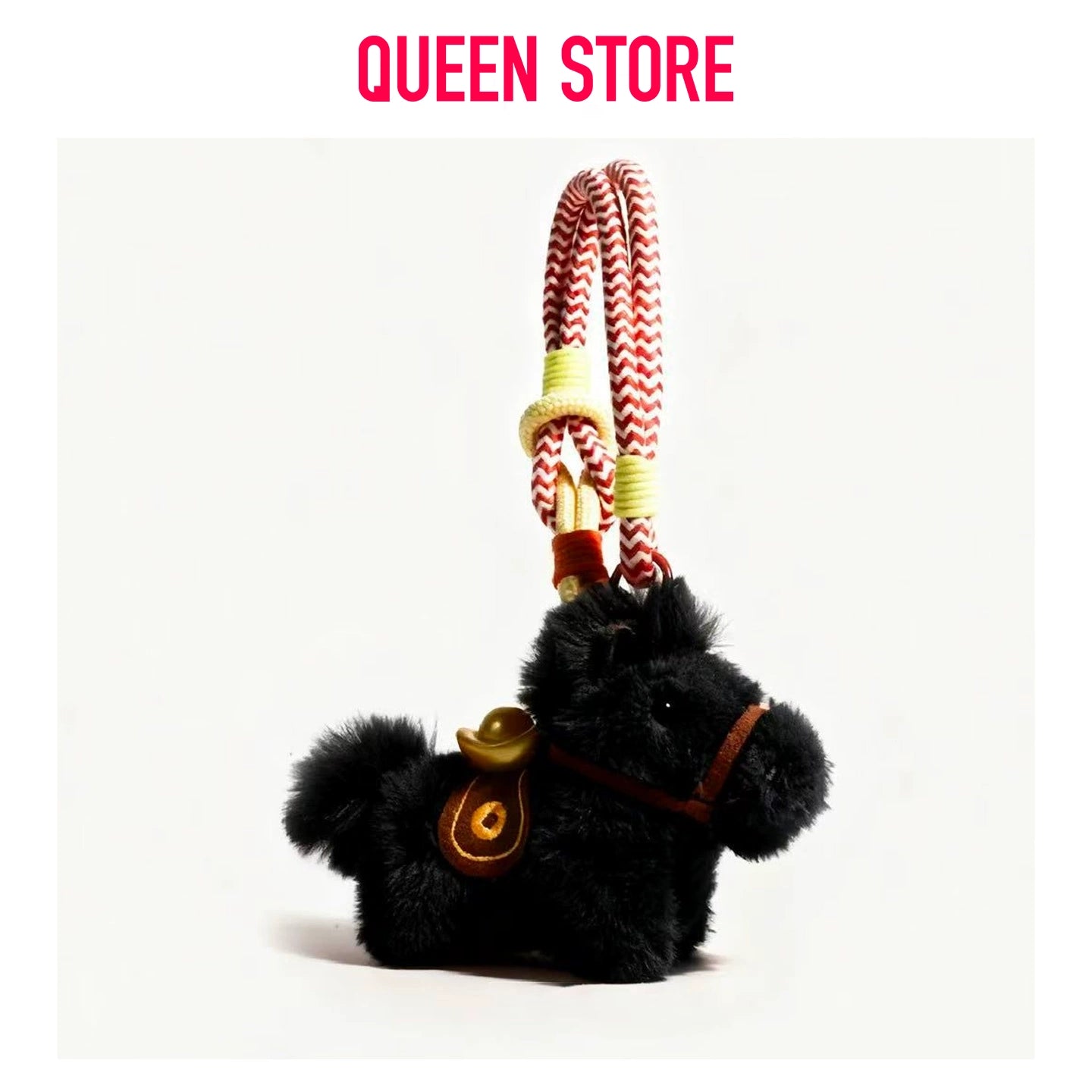 Cute Plush Pony Keychain Soft Stuffed Horse Keychain Bag Charm Car Pendant Toy