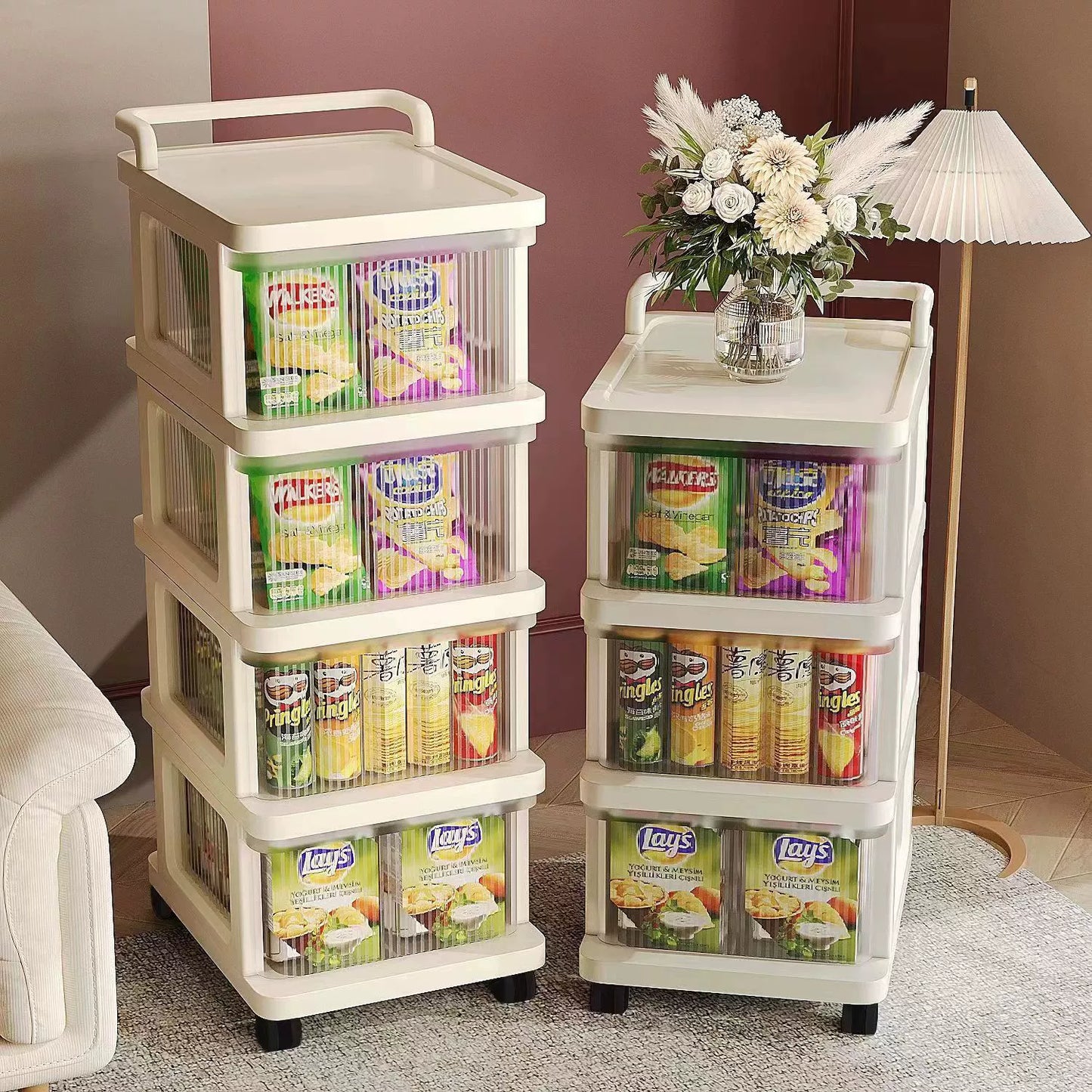 Home Rolling Storage Cart Multi Layer Organizer for Living Room Bedroom Bedside Dormitory