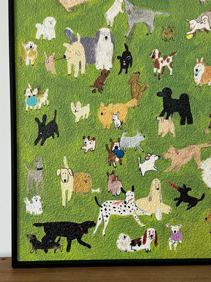 Healing Watercolor Dog and Cat Wall Art Cute Pet Illustration Painting 40x60 cm