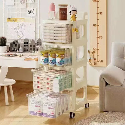 Home Rolling Storage Cart Multi Layer Organizer for Living Room Bedroom Bedside Dormitory