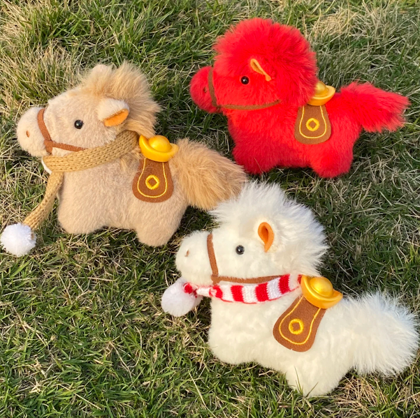 Cute Plush Pony Keychain Soft Stuffed Horse Keychain Bag Charm Car Pendant Toy