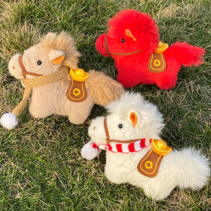 Cute Plush Pony Keychain Soft Stuffed Horse Keychain Bag Charm Car Pendant Toy