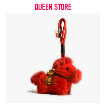 Cute Plush Pony Keychain Soft Stuffed Horse Keychain Bag Charm Car Pendant Toy